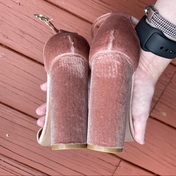 LULUS • Taylor Mauve Velvet Ankle Strap Heels - Picture 7 of 11